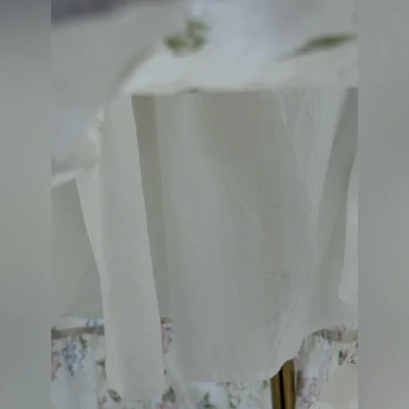 Sofía The Label Floral Cut-Out Maxi Cream Pastel Print Deep V Boho Summer Dress - Picture 13 of 16